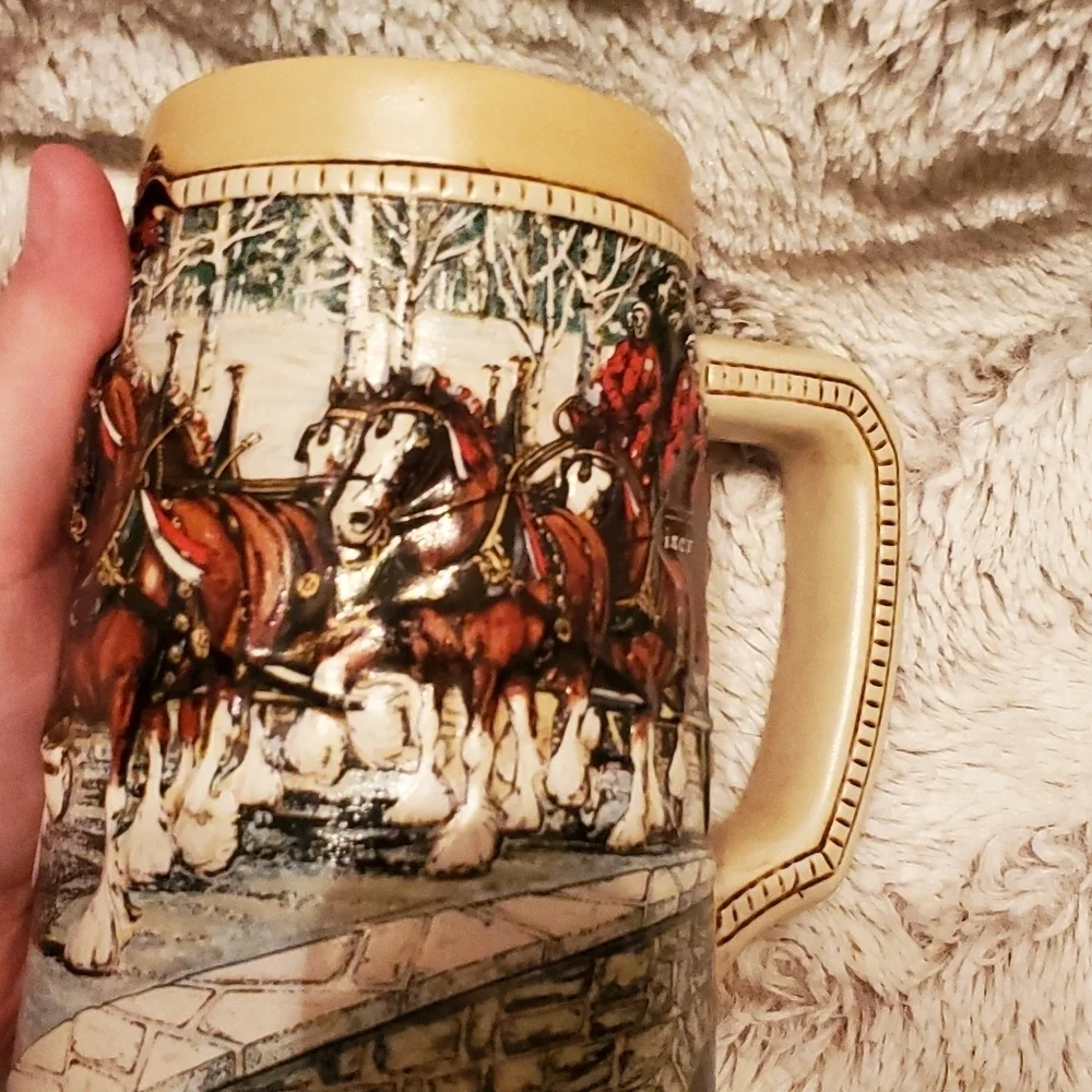 Budweiser Holiday Horses Beer Stein 